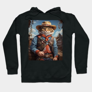 Western cowboy cat Hoodie